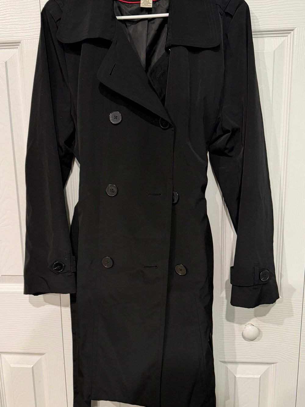 Black London Fog Double-Breasted Trench Coat - Women